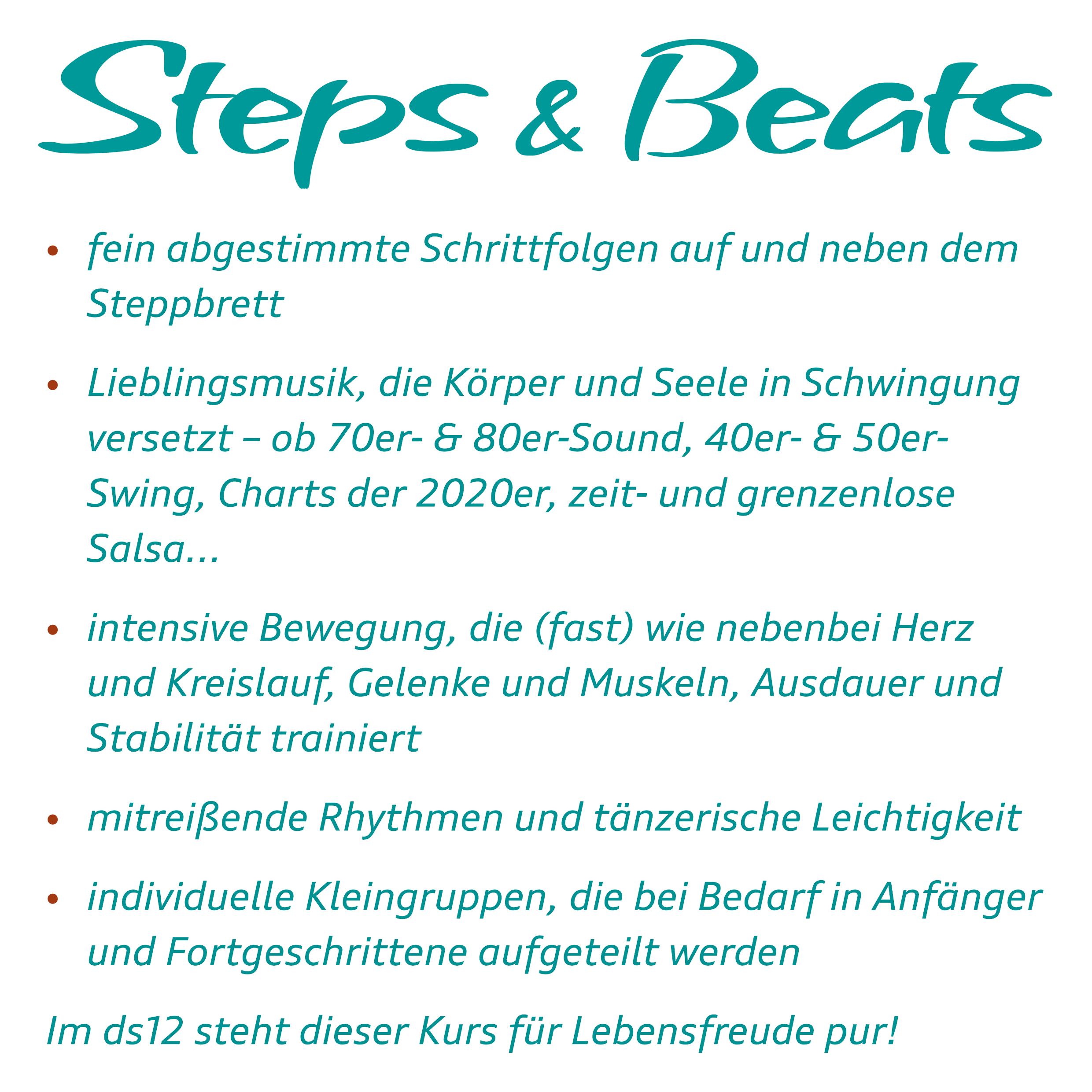 steps & beats . brigitte baldes · ds12bonn.de · dechenstrasse 12 · 53115 bonn · ulrike petri